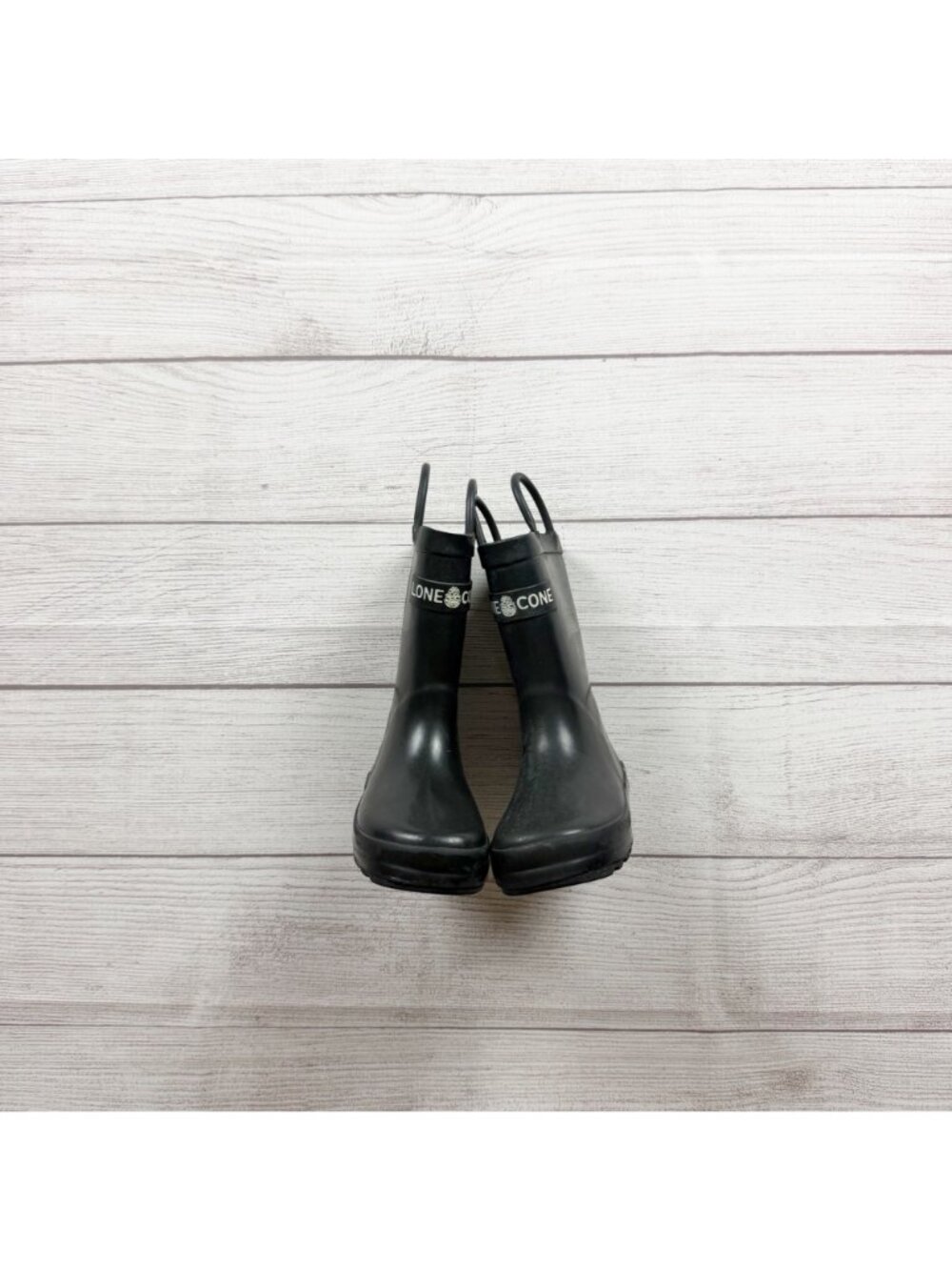 Lone Cone Black Rubber Rain Boots Waterproof Durable Easy Pull-On Handles 8 - Picture 4 of 6